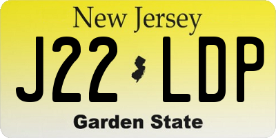 NJ license plate J22LDP