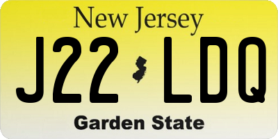 NJ license plate J22LDQ