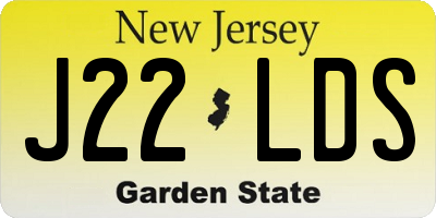 NJ license plate J22LDS