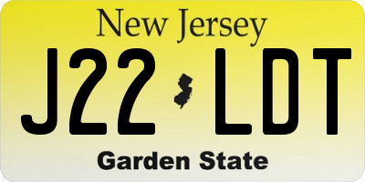 NJ license plate J22LDT