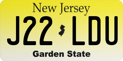 NJ license plate J22LDU