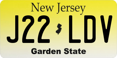 NJ license plate J22LDV