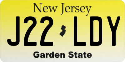 NJ license plate J22LDY