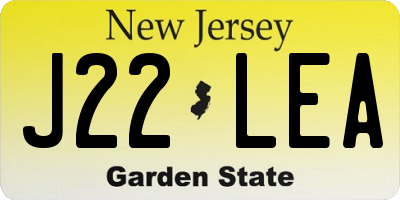 NJ license plate J22LEA