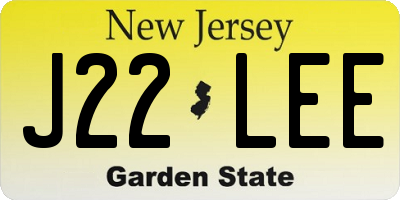 NJ license plate J22LEE