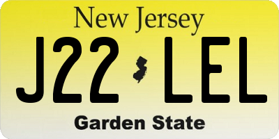 NJ license plate J22LEL
