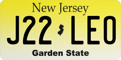 NJ license plate J22LEO