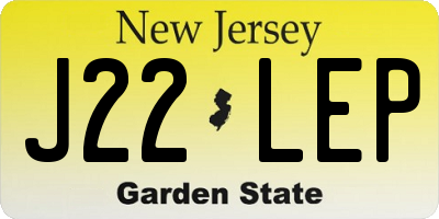 NJ license plate J22LEP