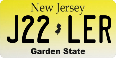 NJ license plate J22LER