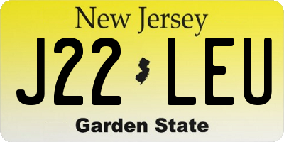 NJ license plate J22LEU