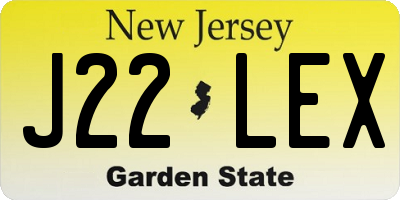 NJ license plate J22LEX