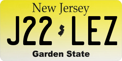 NJ license plate J22LEZ