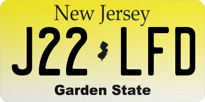 NJ license plate J22LFD