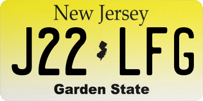 NJ license plate J22LFG
