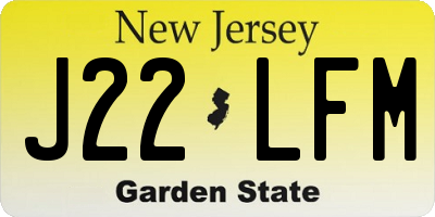 NJ license plate J22LFM