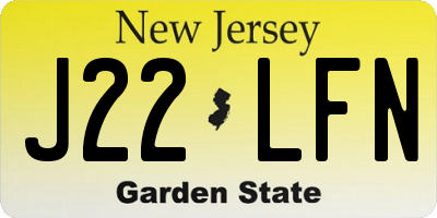 NJ license plate J22LFN