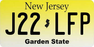 NJ license plate J22LFP
