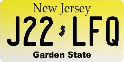 NJ license plate J22LFQ