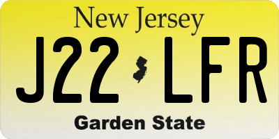NJ license plate J22LFR