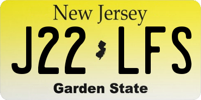 NJ license plate J22LFS