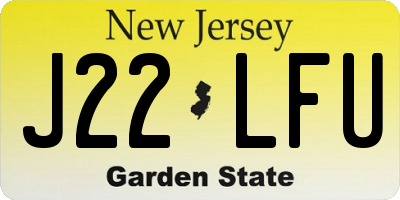 NJ license plate J22LFU