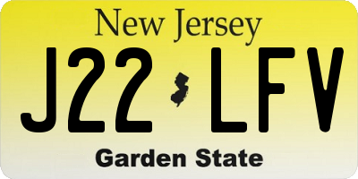 NJ license plate J22LFV