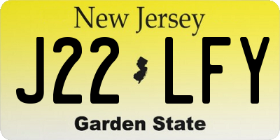 NJ license plate J22LFY