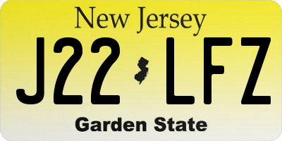 NJ license plate J22LFZ