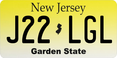 NJ license plate J22LGL