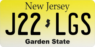 NJ license plate J22LGS