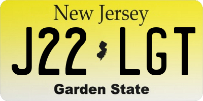 NJ license plate J22LGT