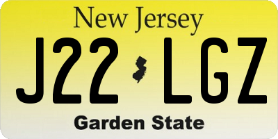 NJ license plate J22LGZ