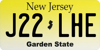 NJ license plate J22LHE