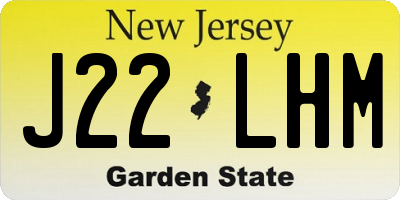 NJ license plate J22LHM