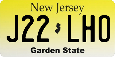 NJ license plate J22LHO