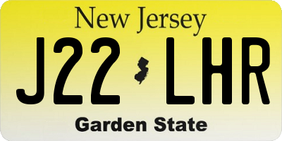 NJ license plate J22LHR