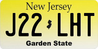 NJ license plate J22LHT