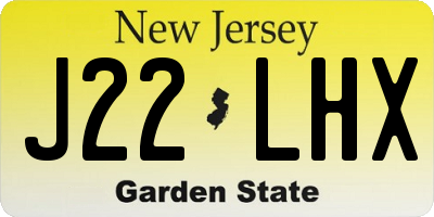 NJ license plate J22LHX