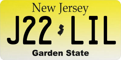NJ license plate J22LIL