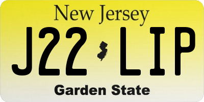 NJ license plate J22LIP