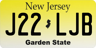 NJ license plate J22LJB
