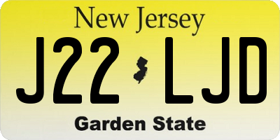 NJ license plate J22LJD