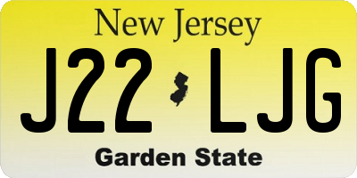 NJ license plate J22LJG