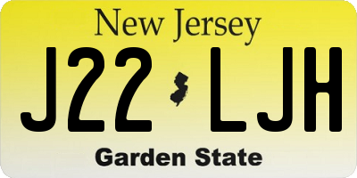NJ license plate J22LJH