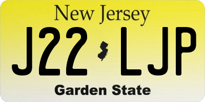 NJ license plate J22LJP