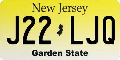 NJ license plate J22LJQ