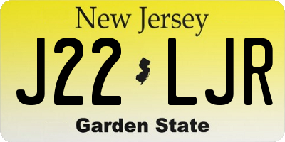 NJ license plate J22LJR
