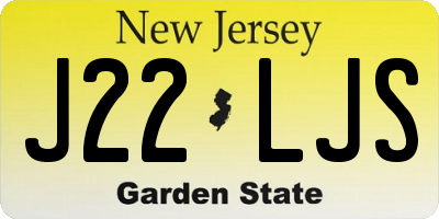 NJ license plate J22LJS