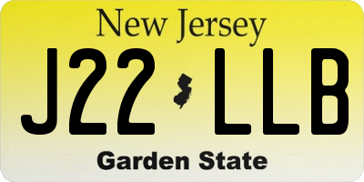 NJ license plate J22LLB