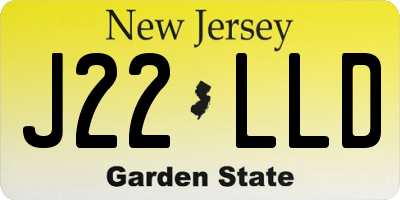 NJ license plate J22LLD